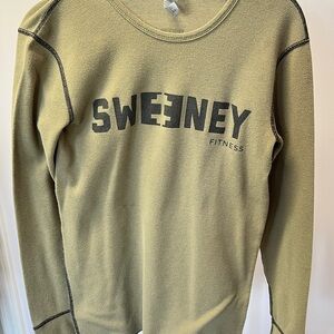 Next Level Apparel Green Crewneck Sweater with Ribbed Cuffs